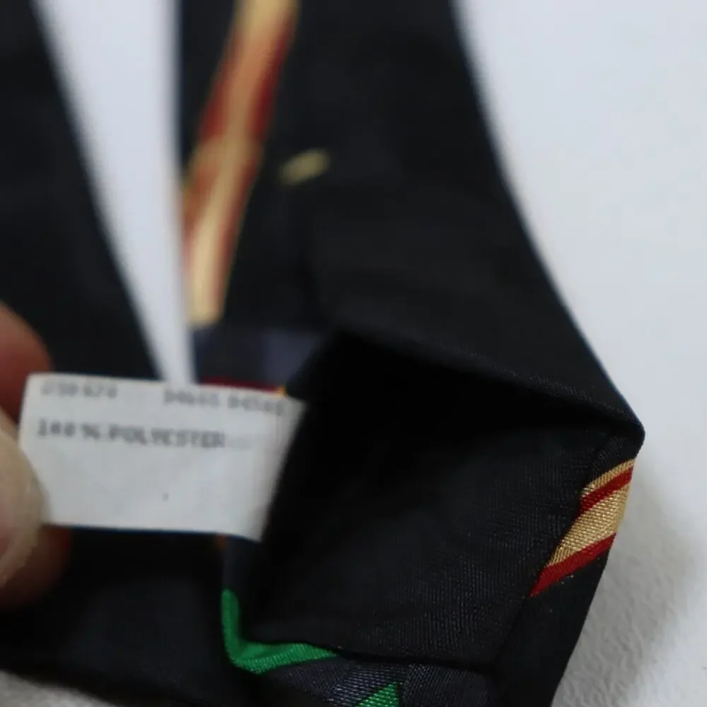 Vintage 14th Street Neckwear Tie Mens 55 in Rasta Colors Peach Sign Bamboo Wide